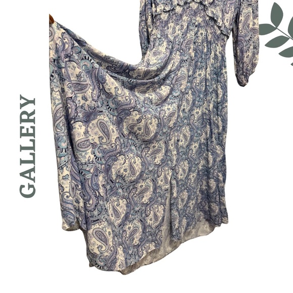 GALLERY Blue Purple Paisley Maxi Dress (US 12 / UK 16 / EUR 44) – Made in Spain - Picture 10 of 10